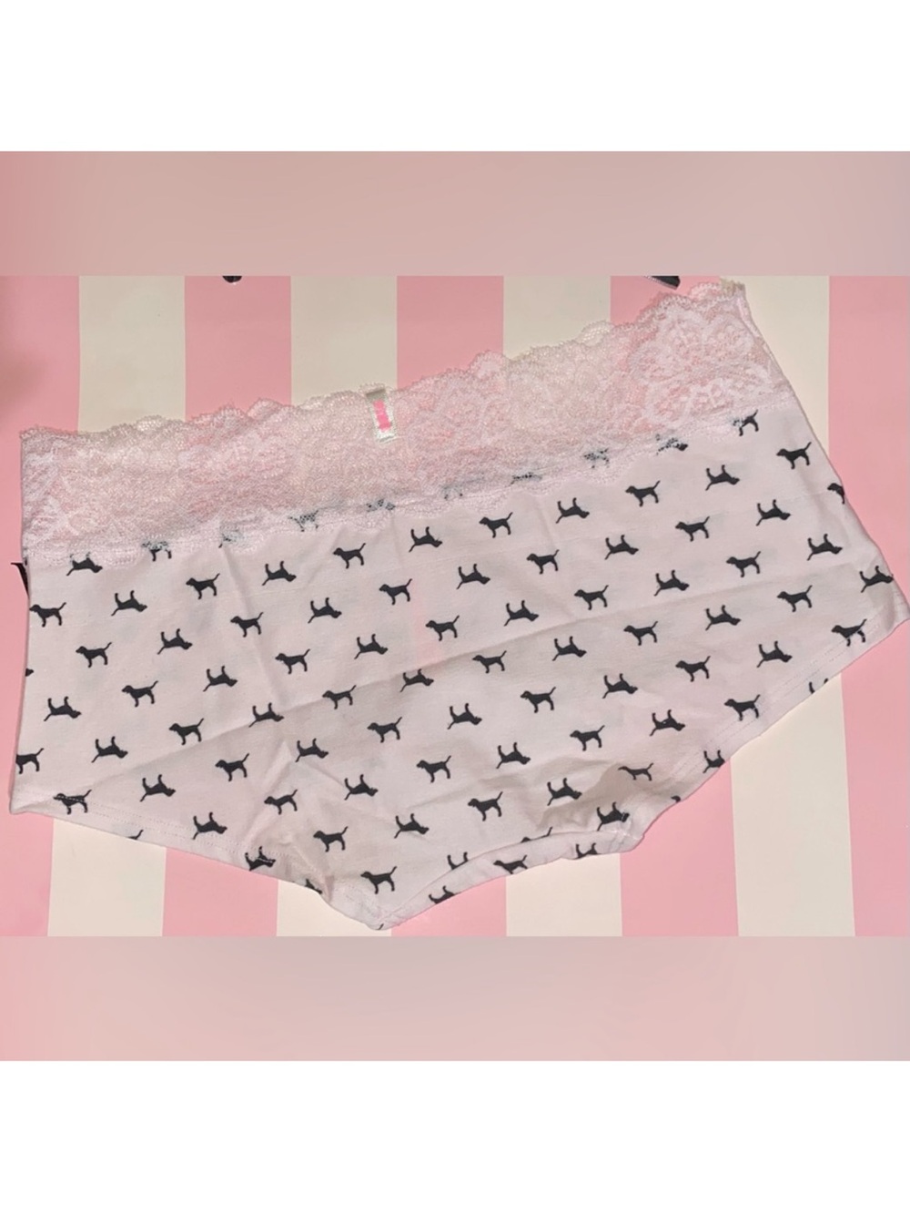 PINK cotton panties lace boyshort PINK dog graphic soft Victoria's Secret panty